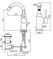 Смеситель Zucchetti Pan для биде ZP6348 схема 2