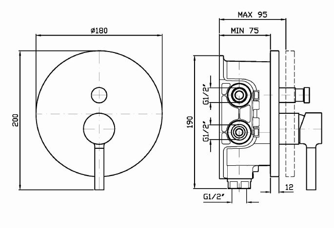 Смеситель Zucchetti Pan для ванны и душа ZP6096