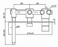 Смеситель Zucchetti Pan для ванны и душа ZP6640 схема 2
