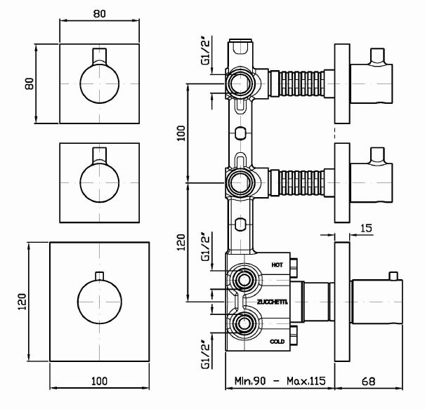 Смеситель Zucchetti Pan для душа ZP8660