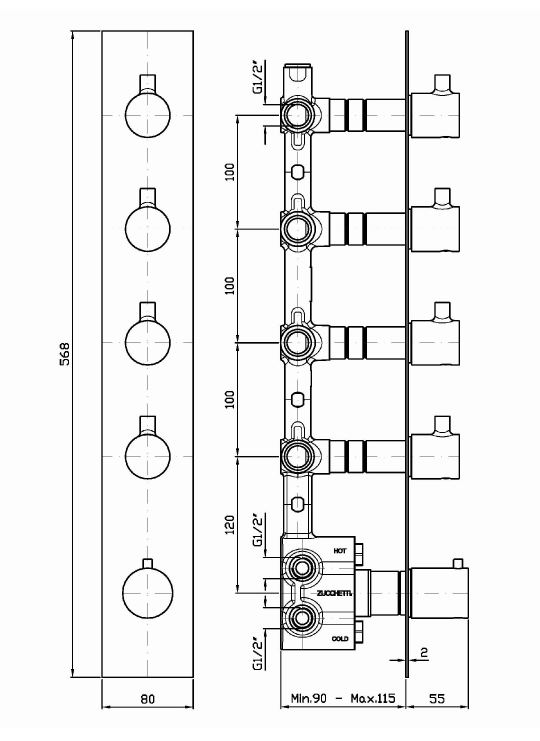 Смеситель Zucchetti Pan для душа ZT28662