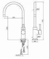 Смеситель Zucchetti PAN для кухни ZP6358 схема 1 Смеситель Zucchetti PAN для кухни ZP6358 схема 1