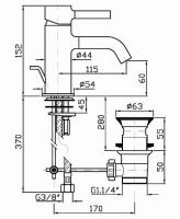 Смеситель Zucchetti Pan для раковины ZP6211 схема 2