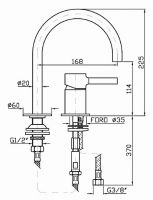 Смеситель Zucchetti Pan для раковины ZP6224 схема 2
