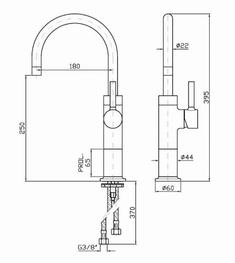 Смеситель Zucchetti Pan для раковины ZP6586 схема 2