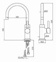 Смеситель Zucchetti Pan для раковины ZP6587 схема 2 Смеситель Zucchetti Pan для раковины ZP6587 схема 2