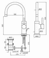 Смеситель Zucchetti Pan для раковины ZP6588 схема 2