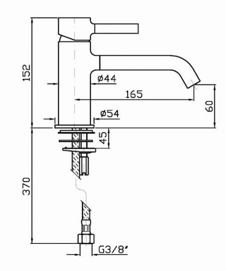 Смеситель Zucchetti Pan для раковины ZP6592 схема 2