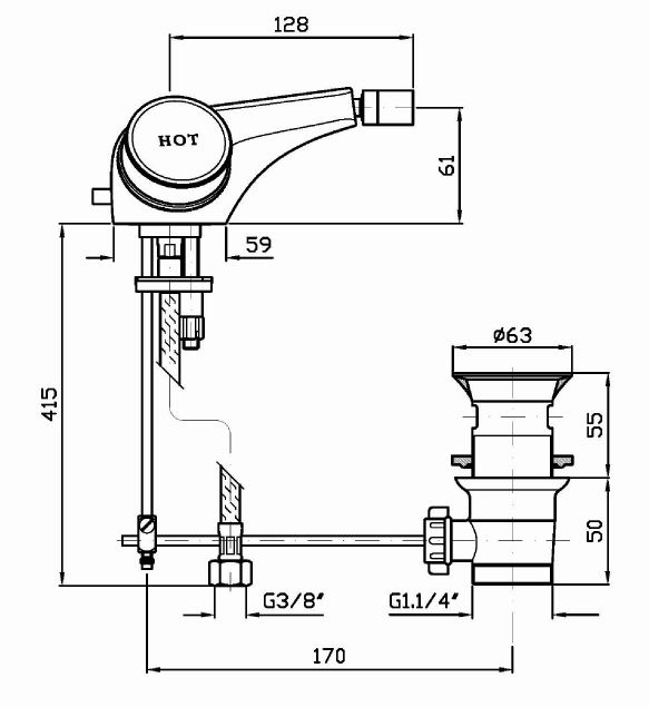 Смеситель Zucchetti Savoir для биде ZSA603
