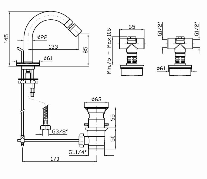 Смеситель Zucchetti Savoir для биде ZSA751 цена от 76 262 ₽ Фото Смеситель Zucchetti Savoir для биде ZSA751