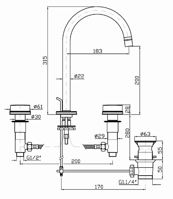 Смеситель Zucchetti Savoir для раковины ZSA402