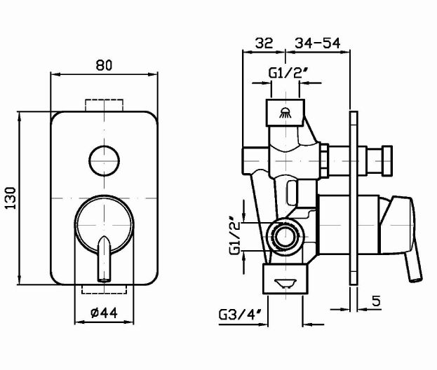 Смеситель Zucchetti Simply Beautiful для ванны и душа ZSB121
