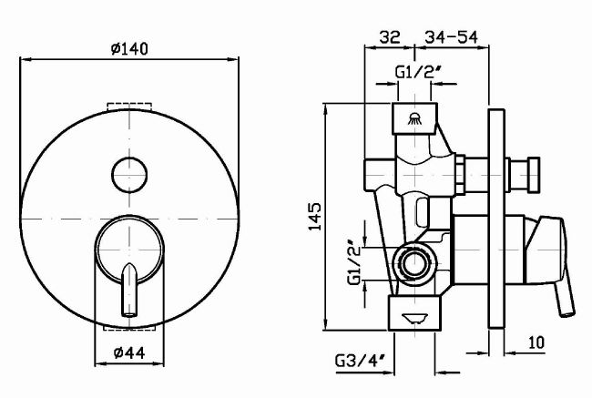 Смеситель Zucchetti Simply Beautiful для ванны и душа ZSB127