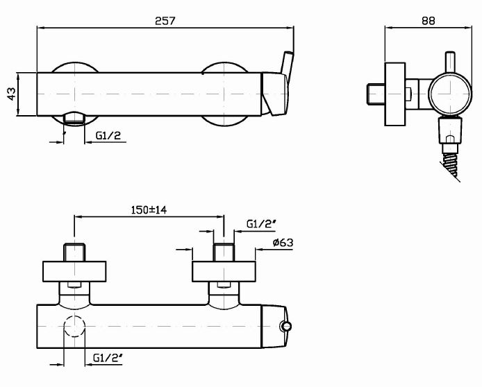 Смеситель Zucchetti Simply Beautiful для душа ZSB076 цена от 29 380 ₽ Фото Смеситель Zucchetti Simply Beautiful для душа ZSB076