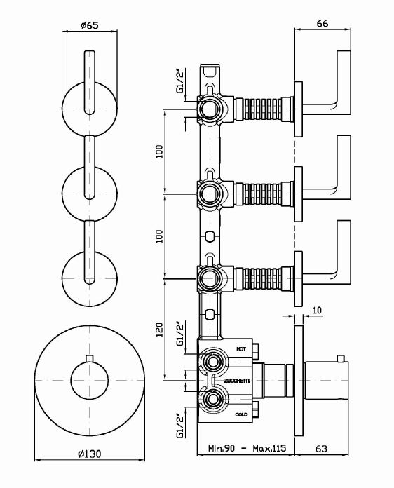 Смеситель Zucchetti Simply Beautiful для душа ZSB5661