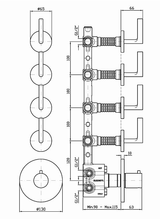 Смеситель Zucchetti Simply Beautiful для душа ZSB5662