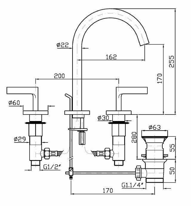 Смеситель Zucchetti Simply Beautiful для раковины ZSB5412