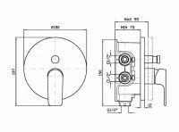Смеситель Zucchetti Wind для ванны и душа ZWN096 схема 1 Смеситель Zucchetti Wind для ванны и душа ZWN096 схема 1