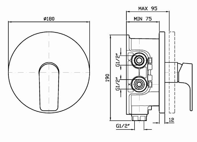 Смеситель Zucchetti Wind для душа ZWN090