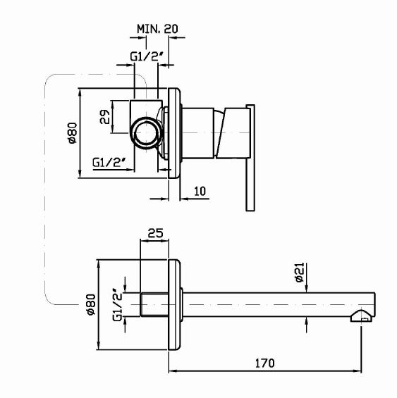 Смеситель Zucchetti ZXS для раковины ZXS633