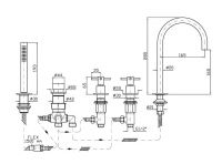 Смеситель для ванны Zucchetti Helm ZHM511.X схема 2