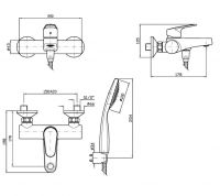 Смеситель для ванны Zucchetti Rivo ZRV108 с ручным душем схема 2