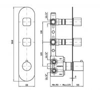 Смеситель для ванны и душа Zucchetti Brim ZBR664 схема 2 Смеситель для ванны и душа Zucchetti Brim ZBR664 схема 2