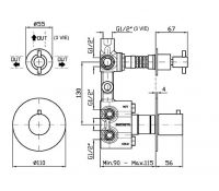 Смеситель для ванны и душа Zucchetti Helm ZH5646.X схема 2