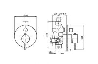 Смеситель для ванны и душа Zucchetti Helm ZHE127.X схема 2