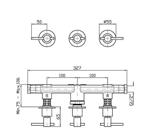 Смеситель для ванны и душа Zucchetti Helm ZHL695.X схема 2
