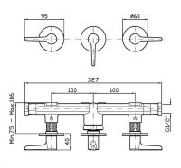 Смеситель для ванны и душа Zucchetti Medameda ZMM5695 схема 2 Смеситель для ванны и душа Zucchetti Medameda ZMM5695 схема 2