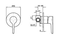 Смеситель для душа Zucchetti Medameda ZMM122 схема 2