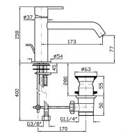 Смеситель для раковины Zucchetti Gill ZGL705/ZGL708 схема 2