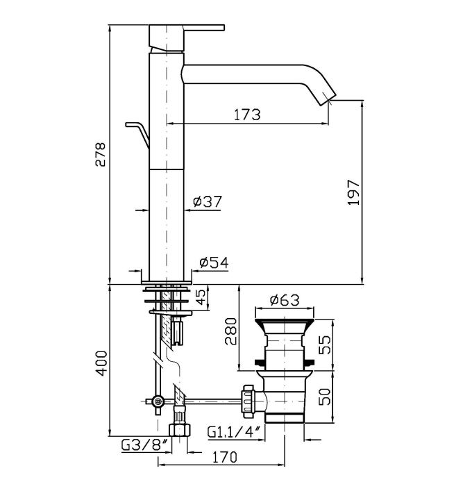 Смеситель для раковины Zucchetti Gill ZGL706/ZGL709 ФОТО