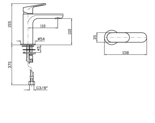 Смеситель для раковины Zucchetti Nikko ZKK697/ZKK698 схема 4 Смеситель для раковины Zucchetti Nikko ZKK697/ZKK698 схема 4