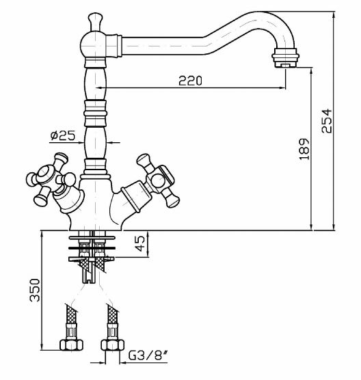 Смеситель кухонный Zucchetti DELFI Z46317 ретро дизайн
