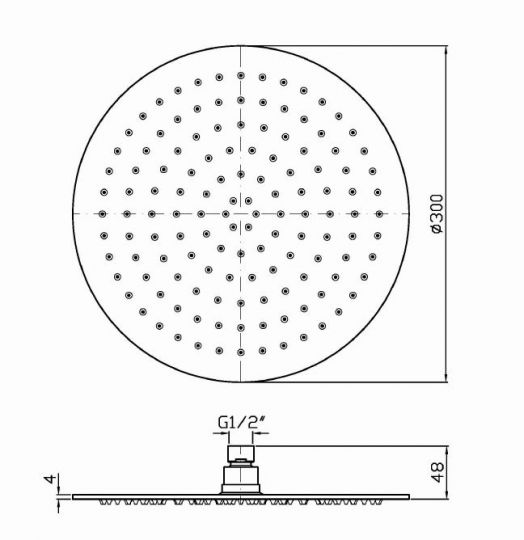 Тропический душ Zucchetti 30 см Z94272 схема 2