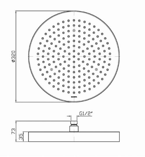 Тропический душ Zucchetti 32 см Z94142 схема 2
