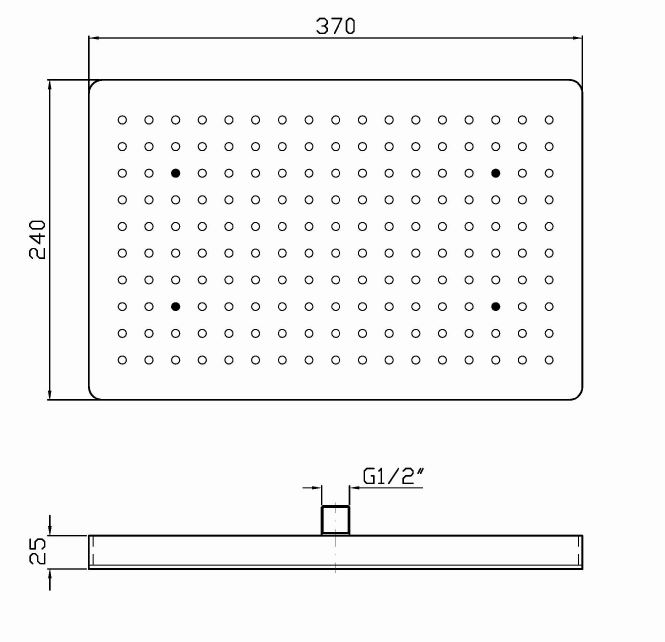Тропический душ Zucchetti 37х24 см Z94152
