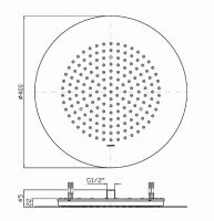 Тропический душ Zucchetti 40 см Z94164 схема 2 Тропический душ Zucchetti 40 см Z94164 схема 2