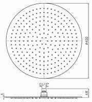 Тропический душ Zucchetti 40 см Z94273 схема 1