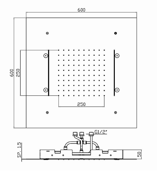 Тропический душ Zucchetti 60 см Z94230