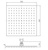 Тропический душ Zucchetti Him 30 см Z94269 схема 2