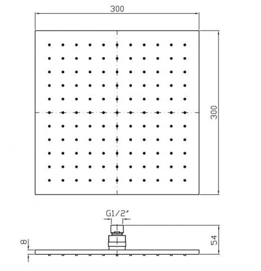 Тропический душ Zucchetti Him 30 см Z94269 схема 2