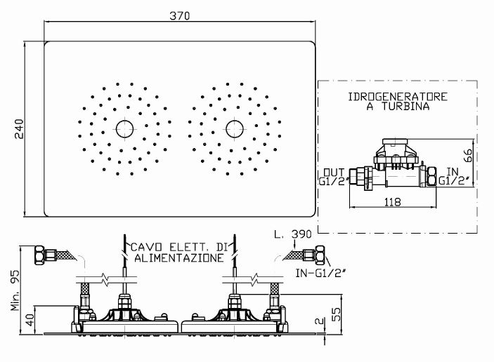Тропический душ Zucchetti Isystick 37х24 см Z94148