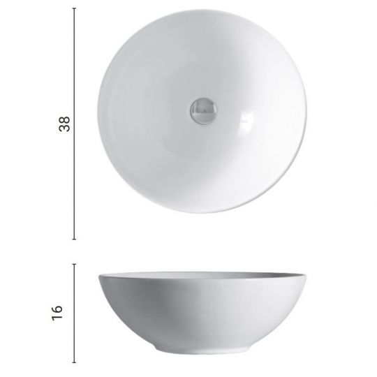 Раковина Nic Design Ciotole круглая 38x16 001 034 схема 2 Раковина Nic Design Ciotole круглая 38x16 001 034 схема 2