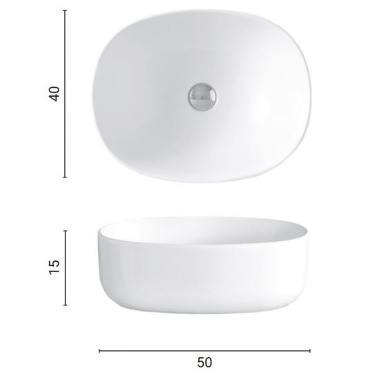 Раковина Nic Design Semplice 50x40x15 001 375 схема 2 Раковина Nic Design Semplice 50x40x15 001 375 схема 2