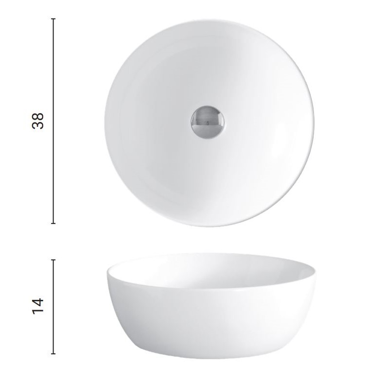 Раковина Nic Design Ovvio круглая 38x14 001 446 ФОТО