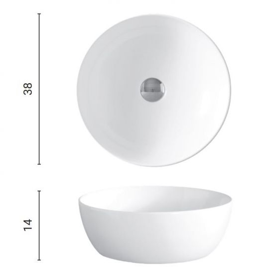 Раковина Nic Design Ovvio круглая 38x14 001 446 схема 2