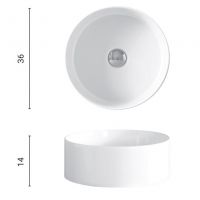 Раковина Nic Design Ovvio круглая 36x14 001 448 схема 2 Раковина Nic Design Ovvio круглая 36x14 001 448 схема 2